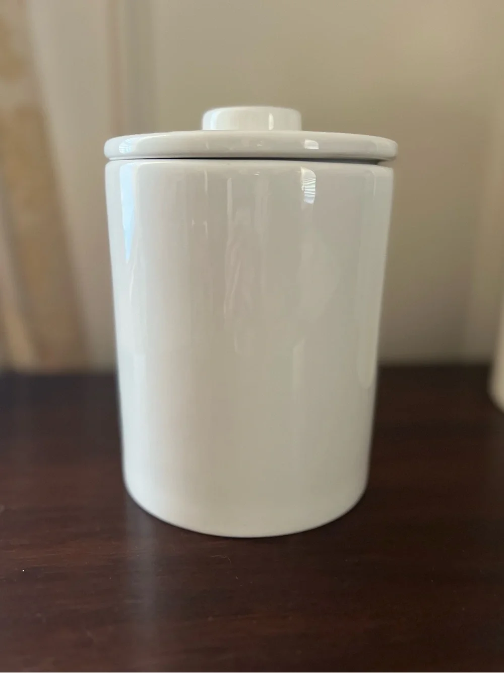COFFEE Canister - West Elm White Stoneware Medium - Modern Kitchen Storage